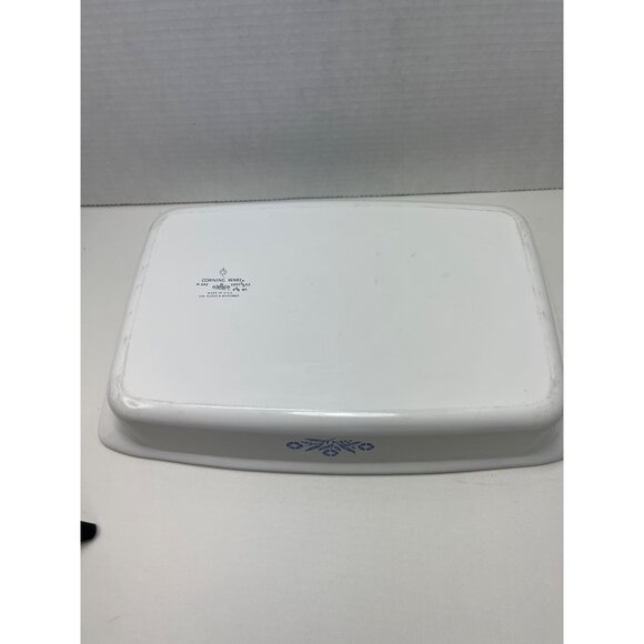 Vintage Corning Ware P-332 2.75 Qt Casserole Dish 12x7.5x2 White With Blue Flora - Picture 6 of 7